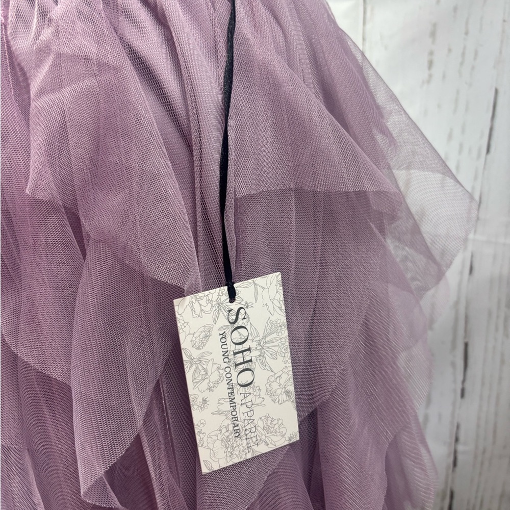 Soho Apparel Lavender Tiered Tulle Maxi Skirt - Picture 2 of 8